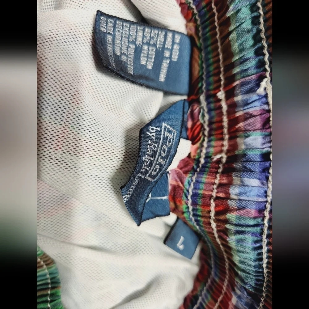 Polo Ralph Lauren 80s 90s Men's Multicolor Plaid Swim Trunks Vintage - Picture 2 of 6
